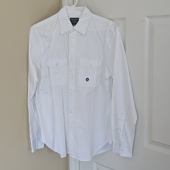 New Mens Abercrombie & Fitch White Button Up Shirt - Picture 1 of 4